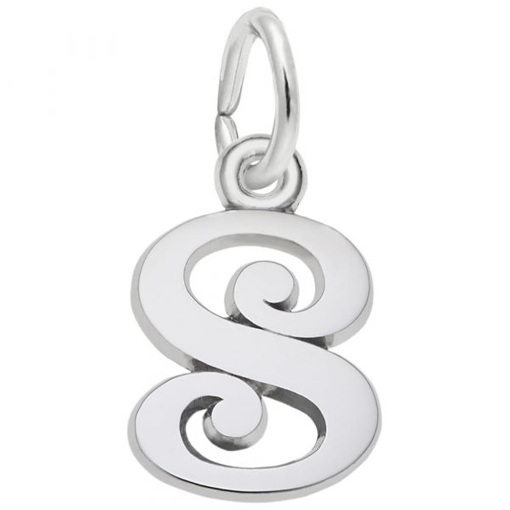 Rembrandt Charms Curly Initial 'S' Accent Charm Sterling Silver