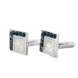 Lucien Piccard Rhombus Shaped Sapphire Cufflinks