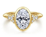 Lady's Yellow 14 Karat Bezel Ring Size 6.5 8 = 0.22tw Round G/H SI2 Di