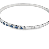 White 14 Karat Flexible Tennis Bangle Bracelet Length 6.75 19 = 0.59tw