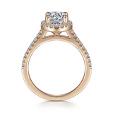 Gabriel & Co. Carly - 14K Rose Gold Round Halo Diamond Engagement Ring Mounting