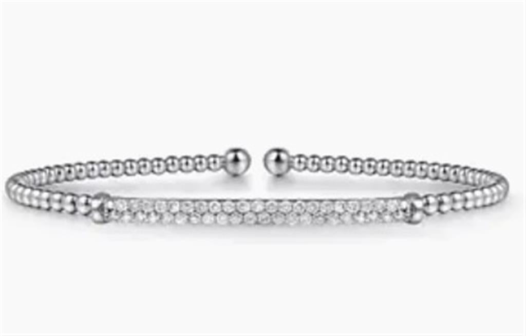 Gabriel & Co Bujukan Diamond Bar Open Bangle Bracelet