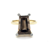 Estate Jewelry Yellow 10 Karat Fashion Ring Size 7.25 With One = 3.37C