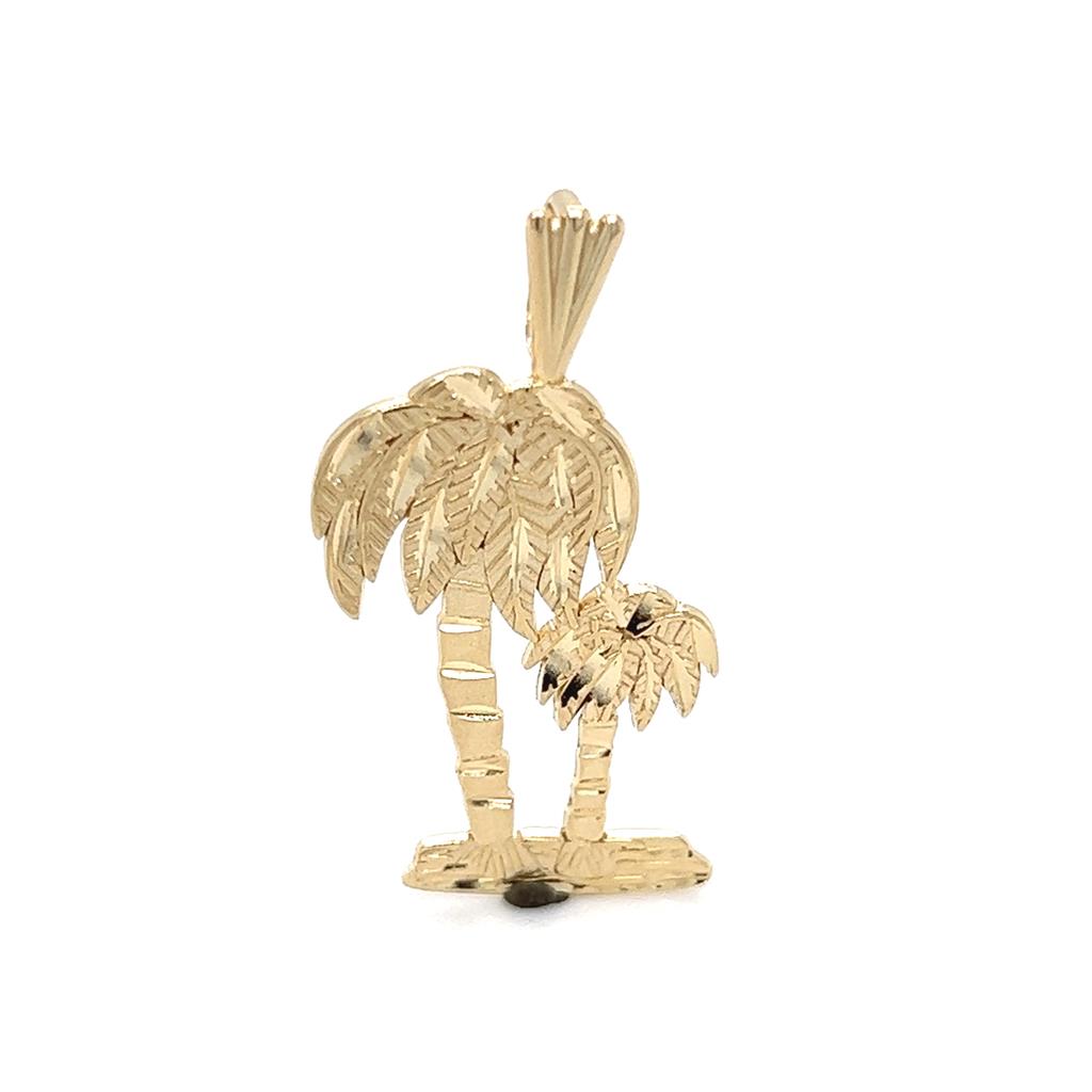 Yellow 14 Karat Palm Tree Charm Estate Jewelry Gram Weight: 1.4