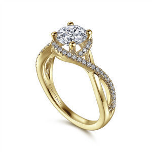 Gabriel & Co. Courtney - 14K Yellow Gold Round Halo Diamond Engagement Ring Mounting