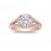 Coast Diamond Split Shank Cushion Halo Engagement Ring