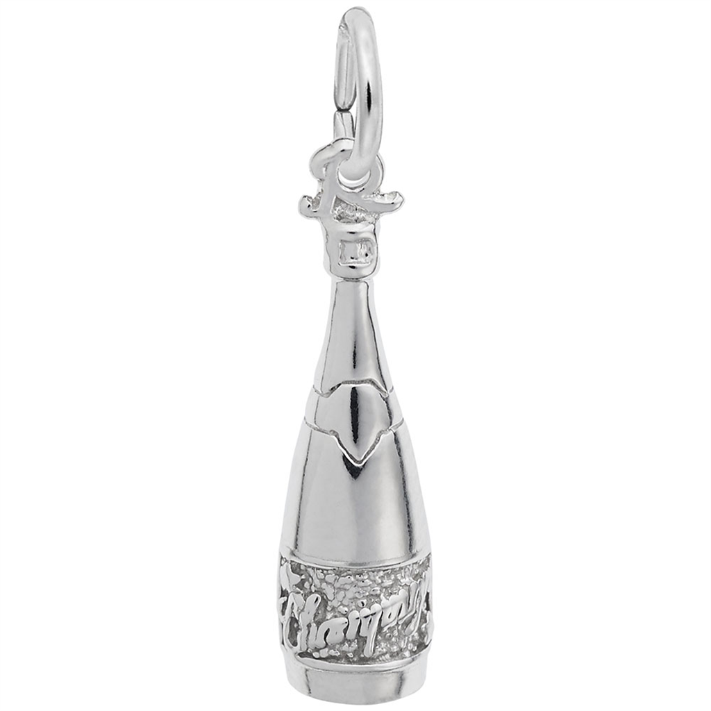 Rembrandt Charms Champagne Bottle Charm Sterling Silver