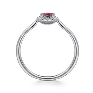 Gabriel & Co. Fashion 14K White Gold PT - Pink Tourmaline Ring