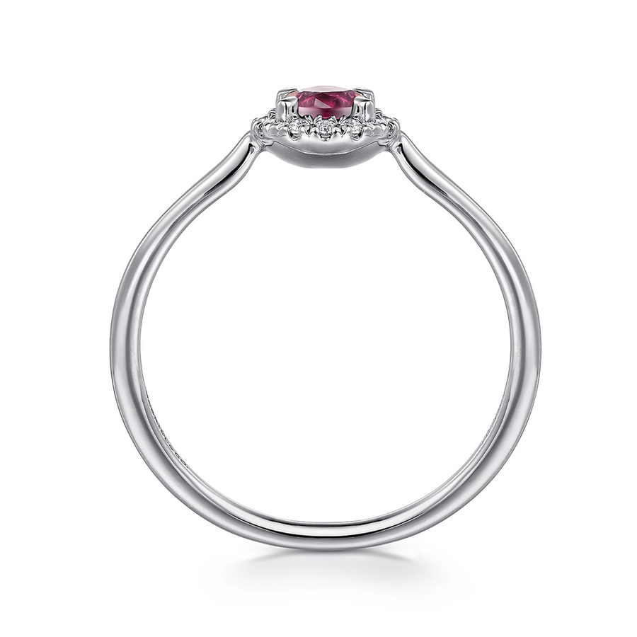 Pink Tourmaline 14 Karat White Fashion Ring