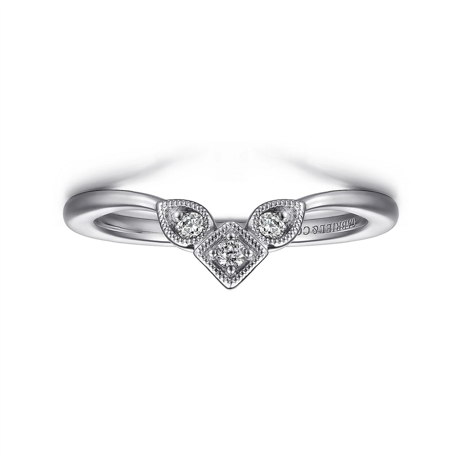 Gabriel & Co. 14K White Gold Diamond Curved Anniversary Band - 0.06 ct
