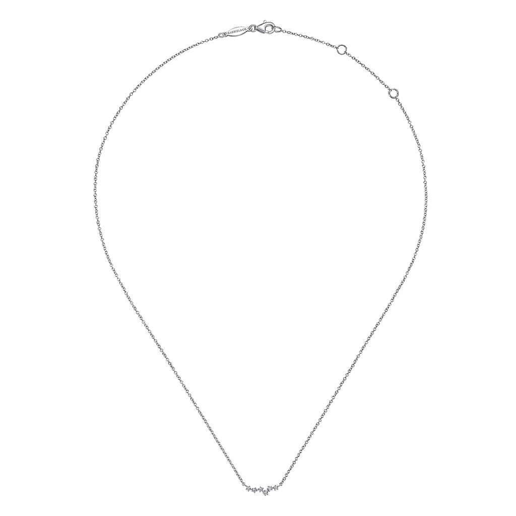 Gabriel & Co. Fashion 14K White Gold Diamond Constellation Bar Necklace