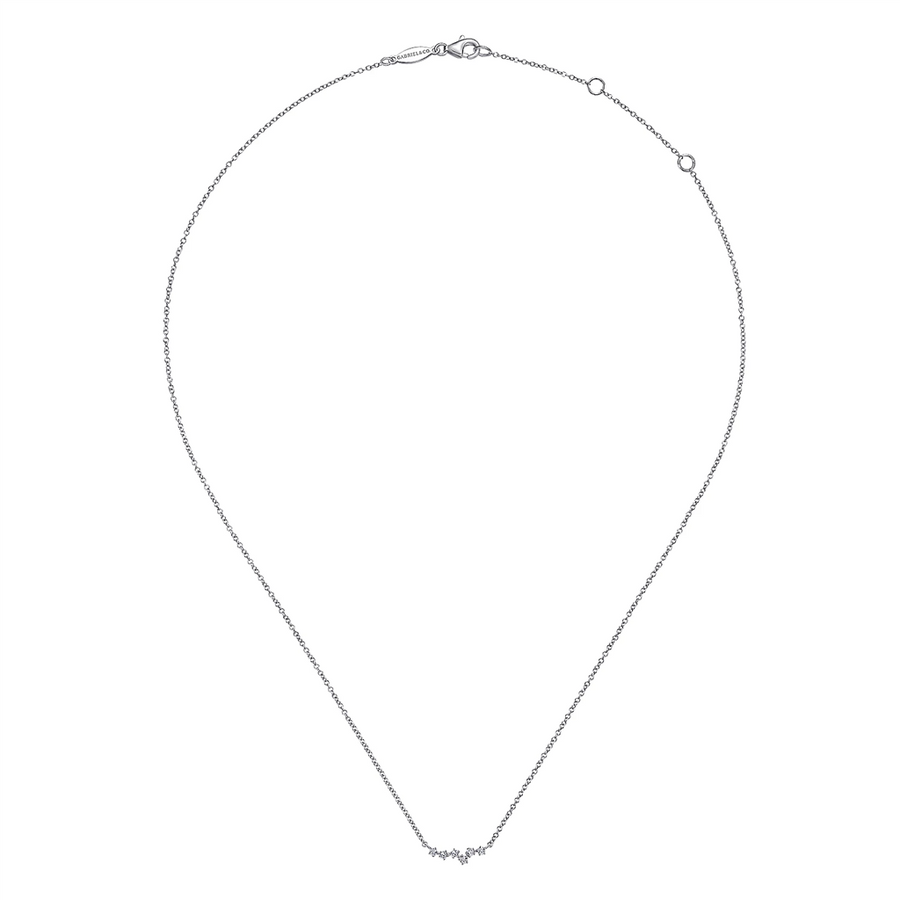 Gabriel & Co. Fashion 14K White Gold Diamond Constellation Bar Necklace