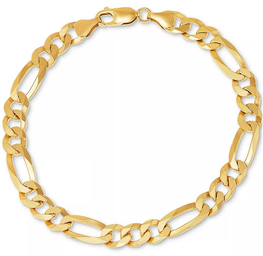 Yellow 14 Karat 9.50mm Figaro Link w/ Lobster Clasp Estate Jewelry Len