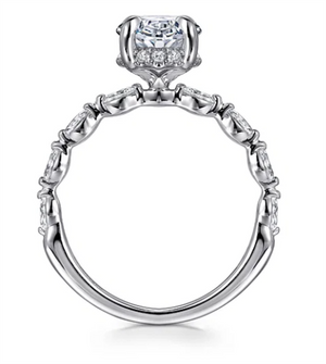 Gabriel & Co. Lady's Oval Hidden Halo Engagement Ring Mounting