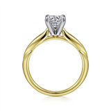 Gabriel & Co. Quinn - 14K White-Yellow Gold Round Diamond Channel Set Engagement Ring