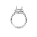 Nelson Lady's White 18 Karat Diamond Twist Halo Ring Mounting