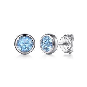 Gabriel & Co. Fashion Sterling Silver Blue Topaz Stud Earrings