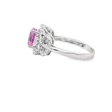 Unheated Oval Pink Sapphire with Diamond Halo's