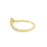 Nelson Lady's Yellow 14 Karat Diamond "V" Pointed Wedding/Anniversary Ring