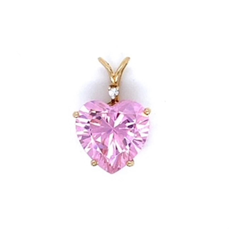 Estate Pink Stone Heart Pendant