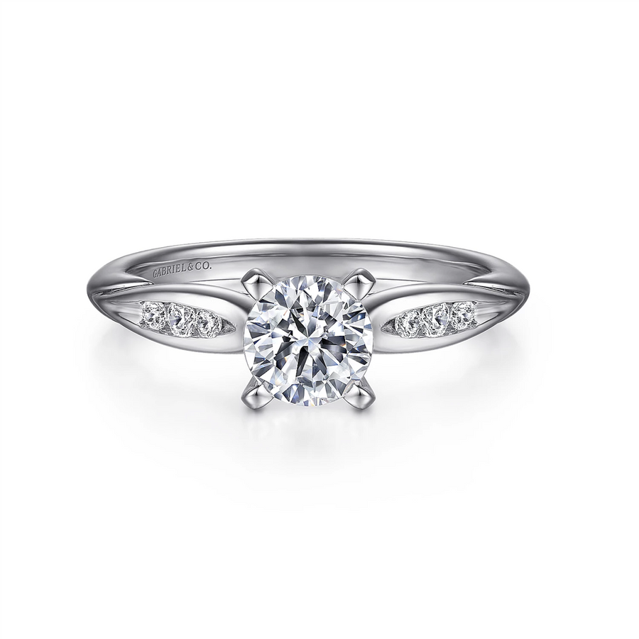 Gabriel & Co. Quinn - 14K White Gold Round Diamond Channel Set Engagement Ring Mounting