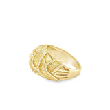 Yellow 14 Karat Engraved Weaved Dome Ring Estate Jewelry Size 5.75 Gra