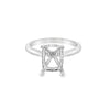 Lady's White 18 Karat Hidden Diamond Halo Cathedral Ring Mounting