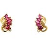 Estate Ruby Cluster Marquise Earrings