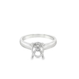 Lady's White 18 Karat Accented Cathedral Solitaire Ring Size 6.75 2 =