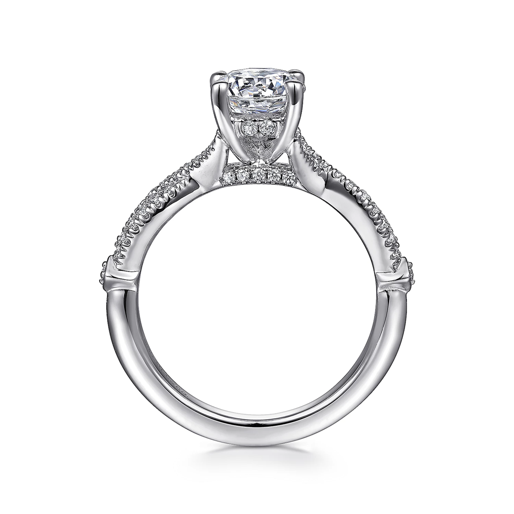 Gabriel & Co. Amber - 14K White Gold Round Diamond Engagement Ring Mounting