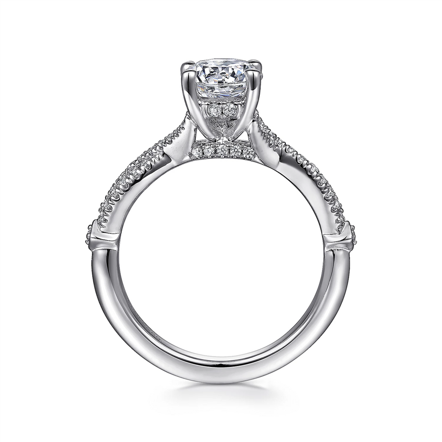 Gabriel & Co. Amber - Twisted Diamond Engagement Ring Mounting