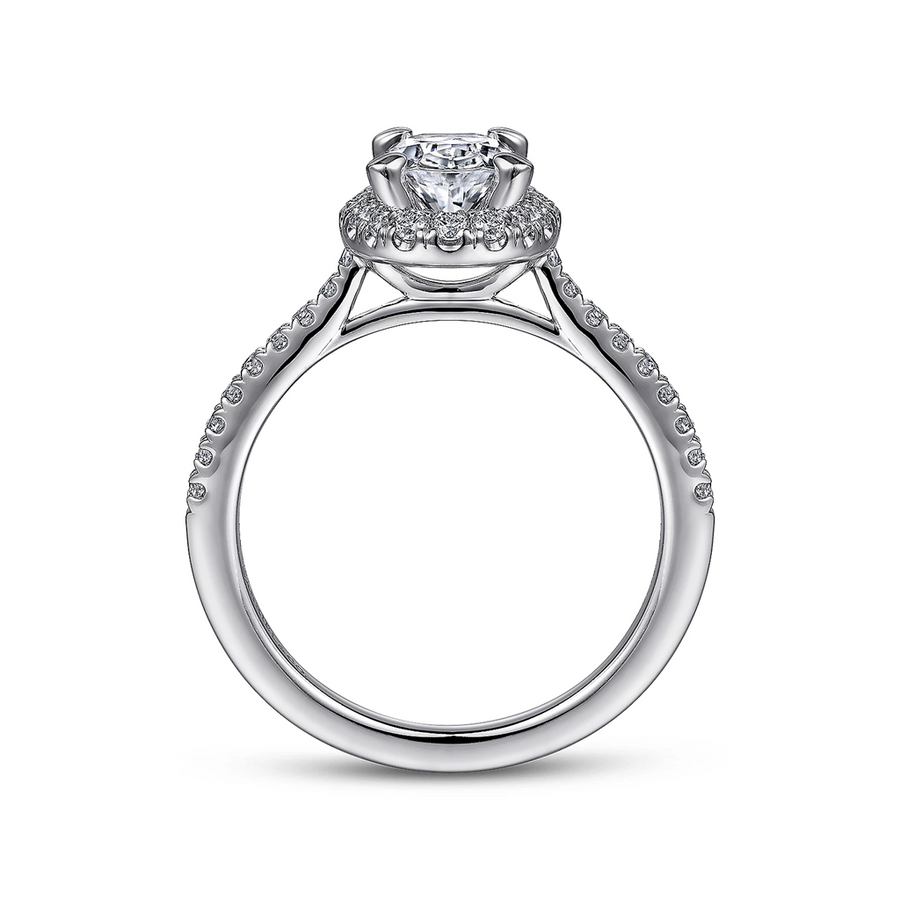 Gabriel & Co. Idina - 14K White Gold Oval Halo Diamond Engagement Ring Mounting