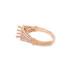 Lady's Rosé 18 Karat Engraved Split Shank Halo Ring