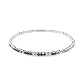 White Platinum Bangle Half Tennis/Half Beaded Bracelet with 21 = 1.15T