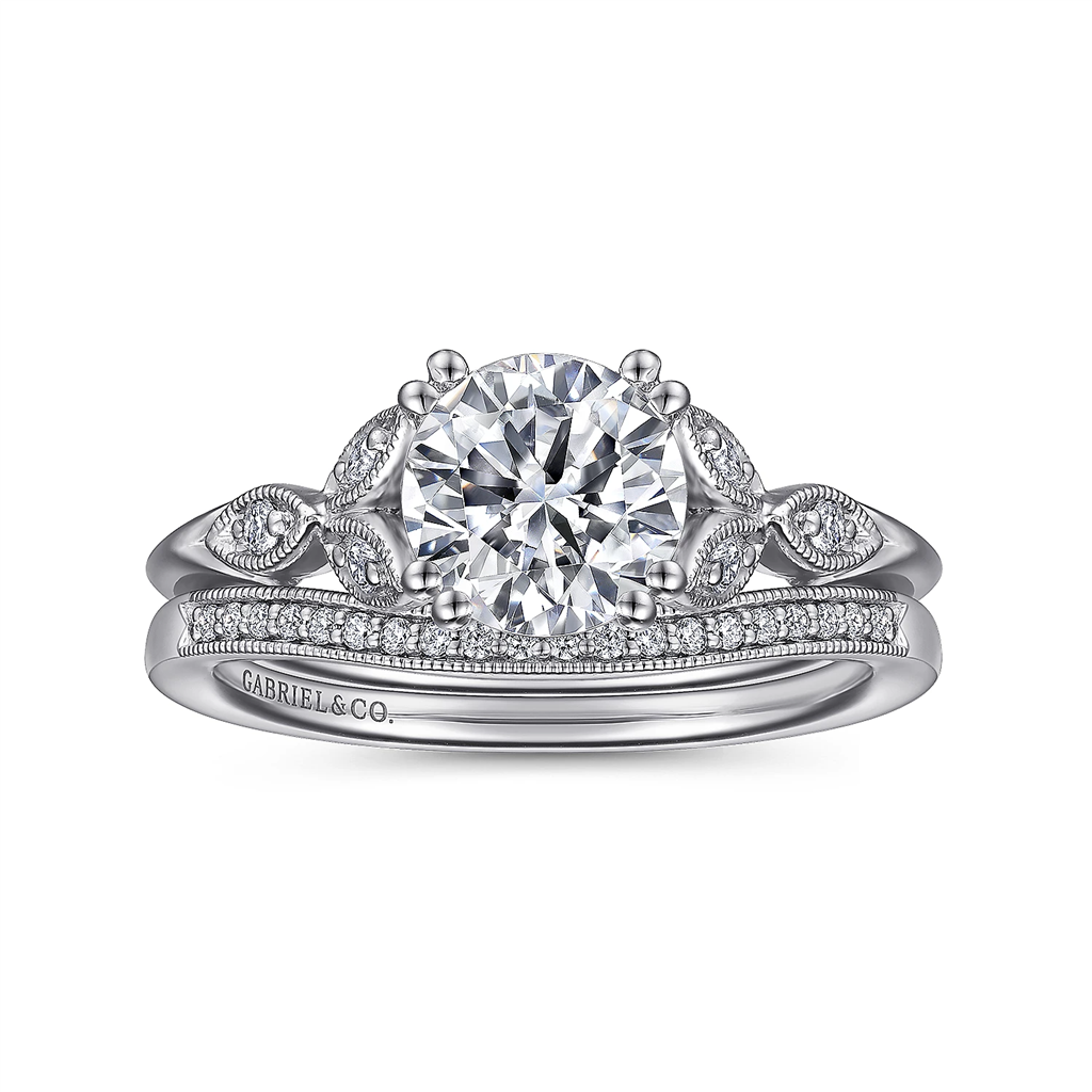 Gabriel & Co. Celia - 14K White Gold Round Diamond Engagement Ring Mounting