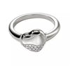 John Hardy Pebble Sterling Silver Diamond Pave Heart Ring