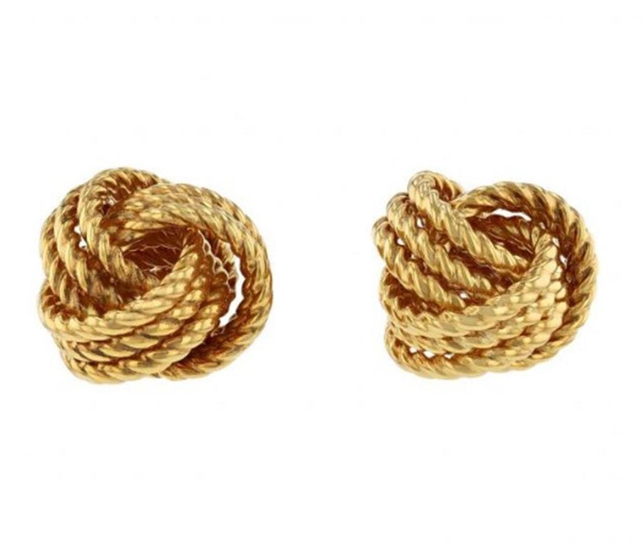 Yellow 14 Karat 10.50mm Rope Love Knot Studs Estate Jewelry Gram Weigh