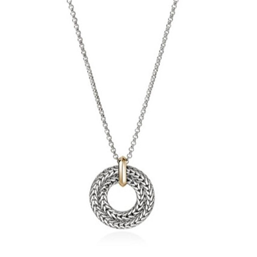 John Hardy Two Tone Icon Link Circle Necklace