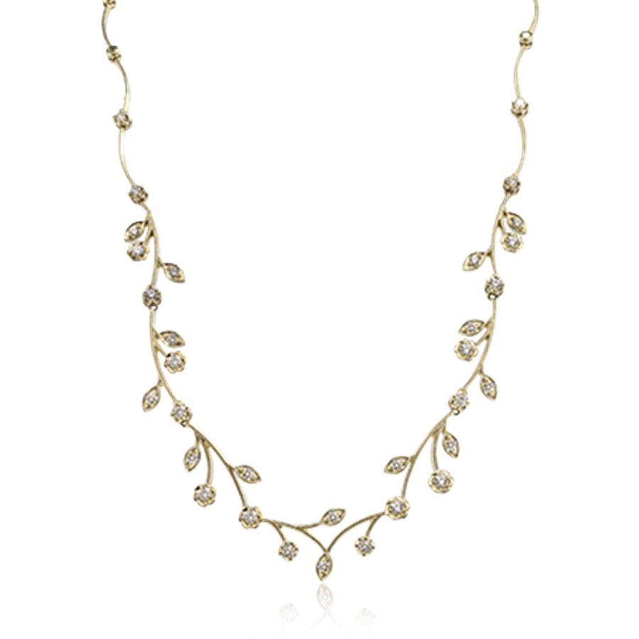 Lady's Yellow 14 Karat Milgrain Magificent Garden Necklace