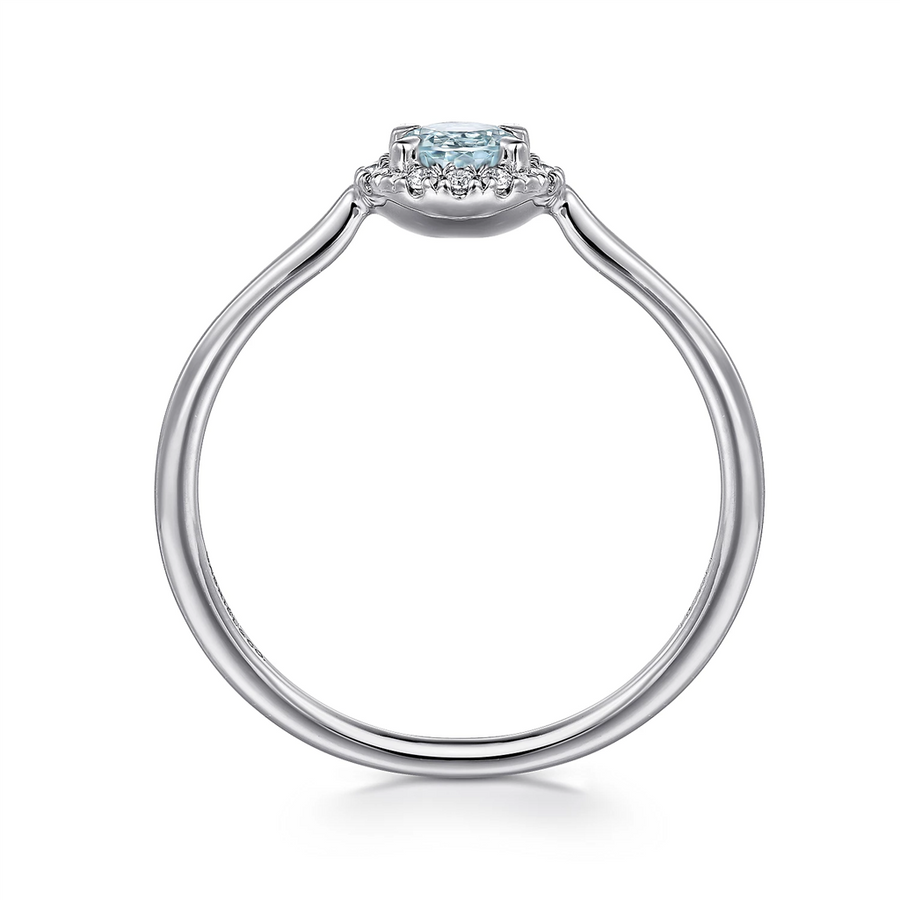 Aqua 14 Karat White Fashion Ring