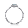 Gabriel & Co. Fashion 14K White Gold Aquamarine Diamond Halo Promise Ring