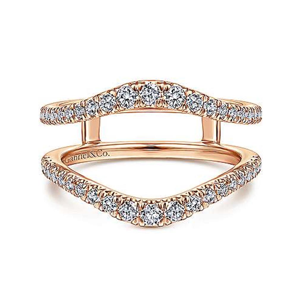 Rosé 14 Karat Guard Ring Wrap/Guard Size 6.5 Mfg Gabriel & Co = 0.49tw