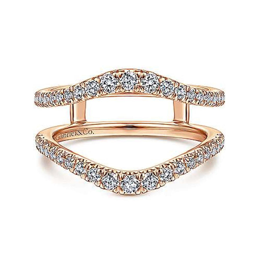 Rosé 14 Karat Guard Ring Wrap/Guard Size 6.5 Mfg Gabriel & Co = 0.49tw