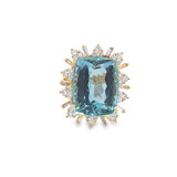 Aquamarine and Diamond Cocktail Ring