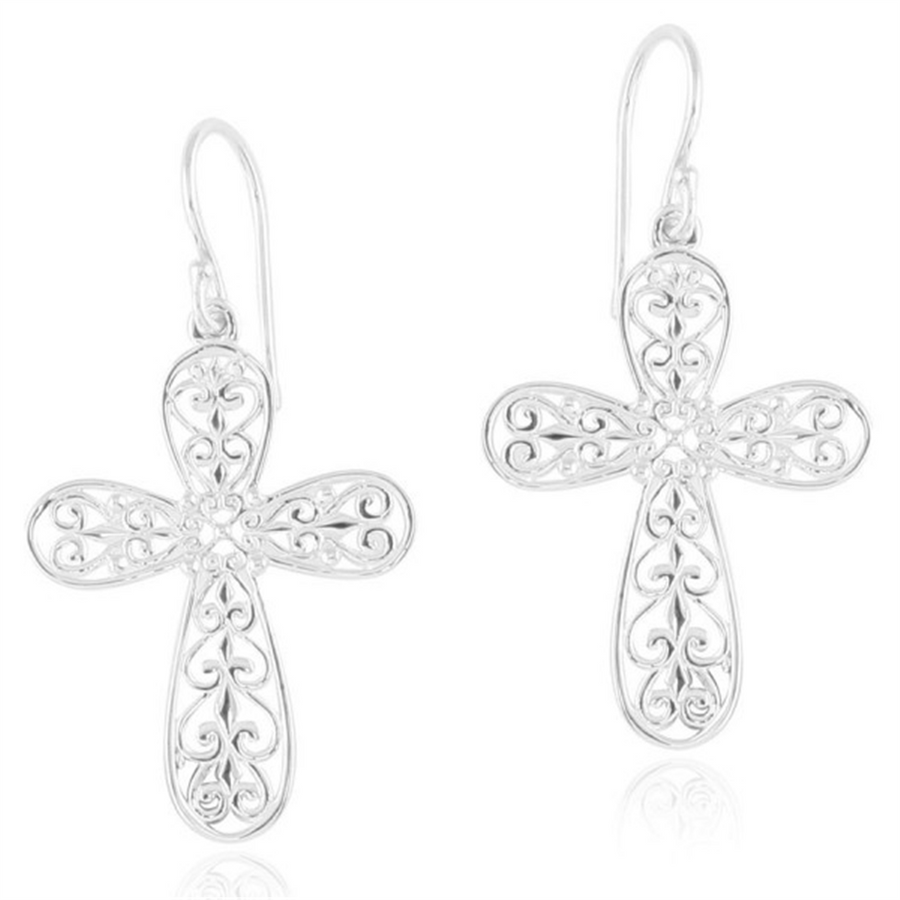 Southern Gates Scroll Cross Earrings