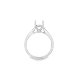 Lady's White 18 Karat Accented Cathedral Solitaire Ring Size 6.75 2 =