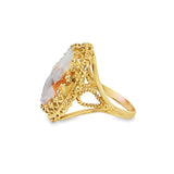 Yellow 14 Karat 20.7X15.8mm Multi-Prong With Rope Design Cameo Estate