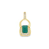 Yellow 14 Karat Door Knocker Emerald Pendant Estate Jewelry one = 1.48