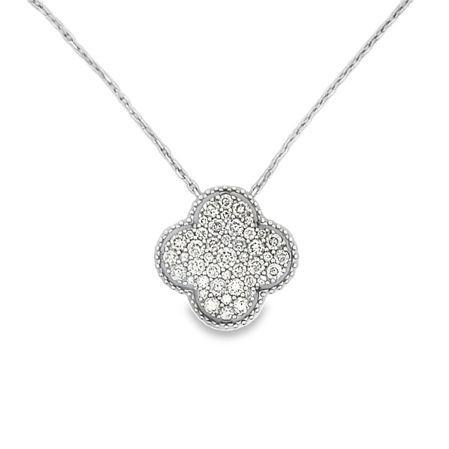 Estate Clover Style Diamond Necklace