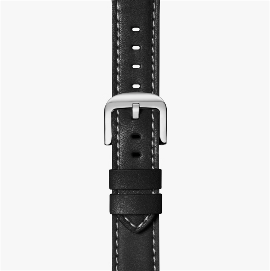 Natural Leather Watch Strap with a Polished Stainless Steel Buckle